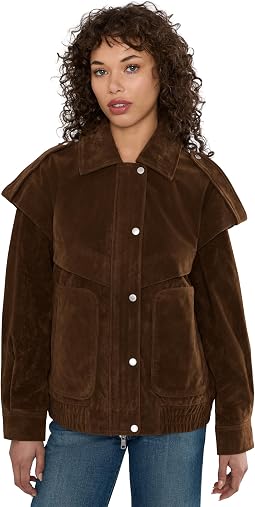 Collared Bomber With Patch Pockets