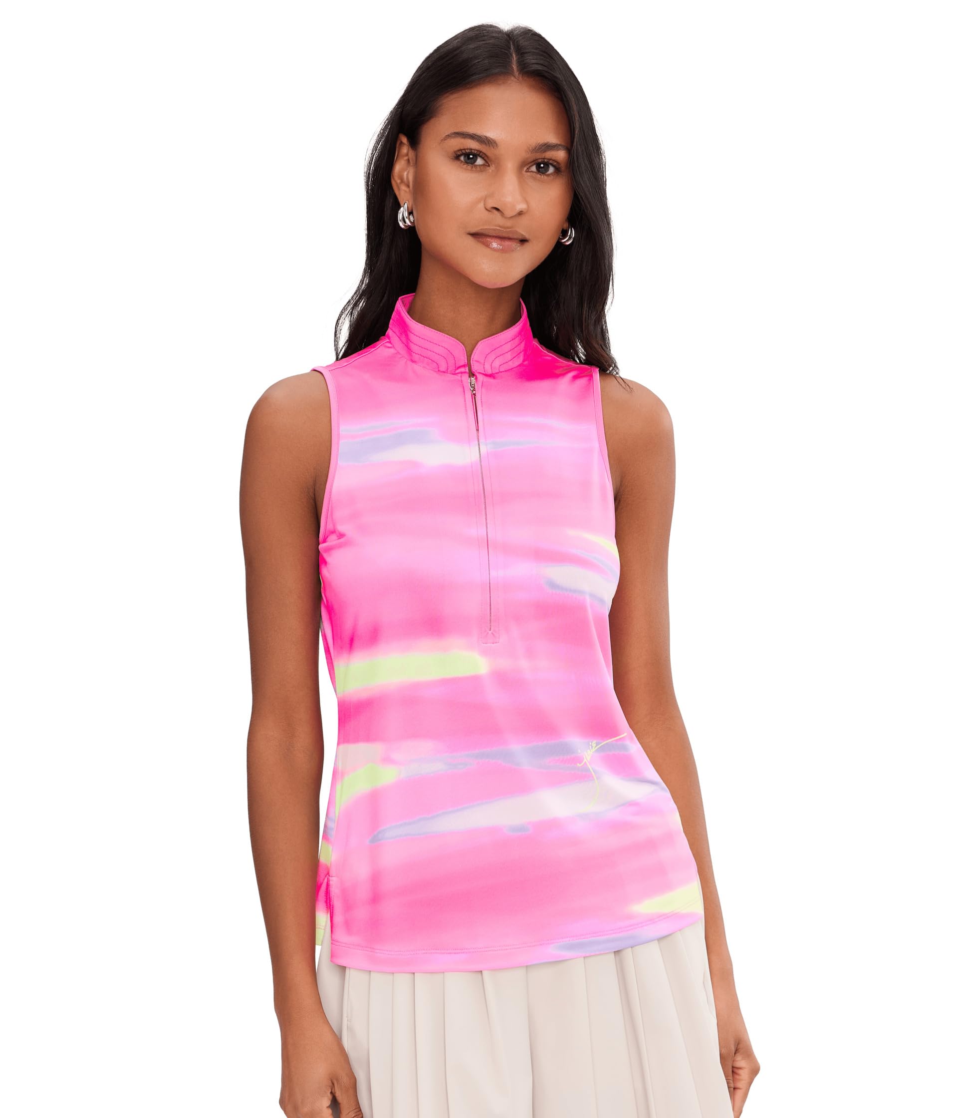Painted Sunset Sleeveless Front Zip