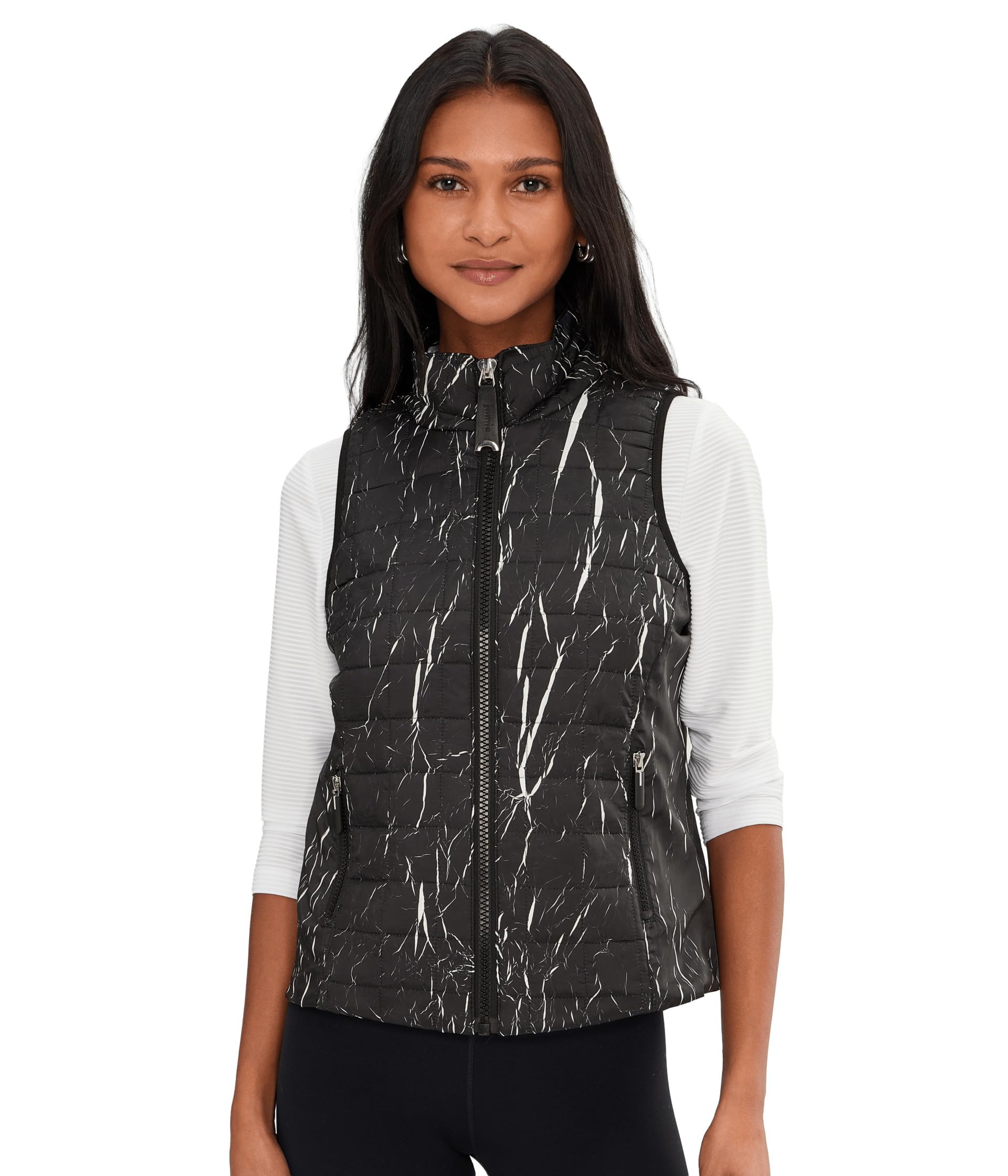 Жилет Jamie Sadock Quilted Zip Front с боковыми карманами на молнии