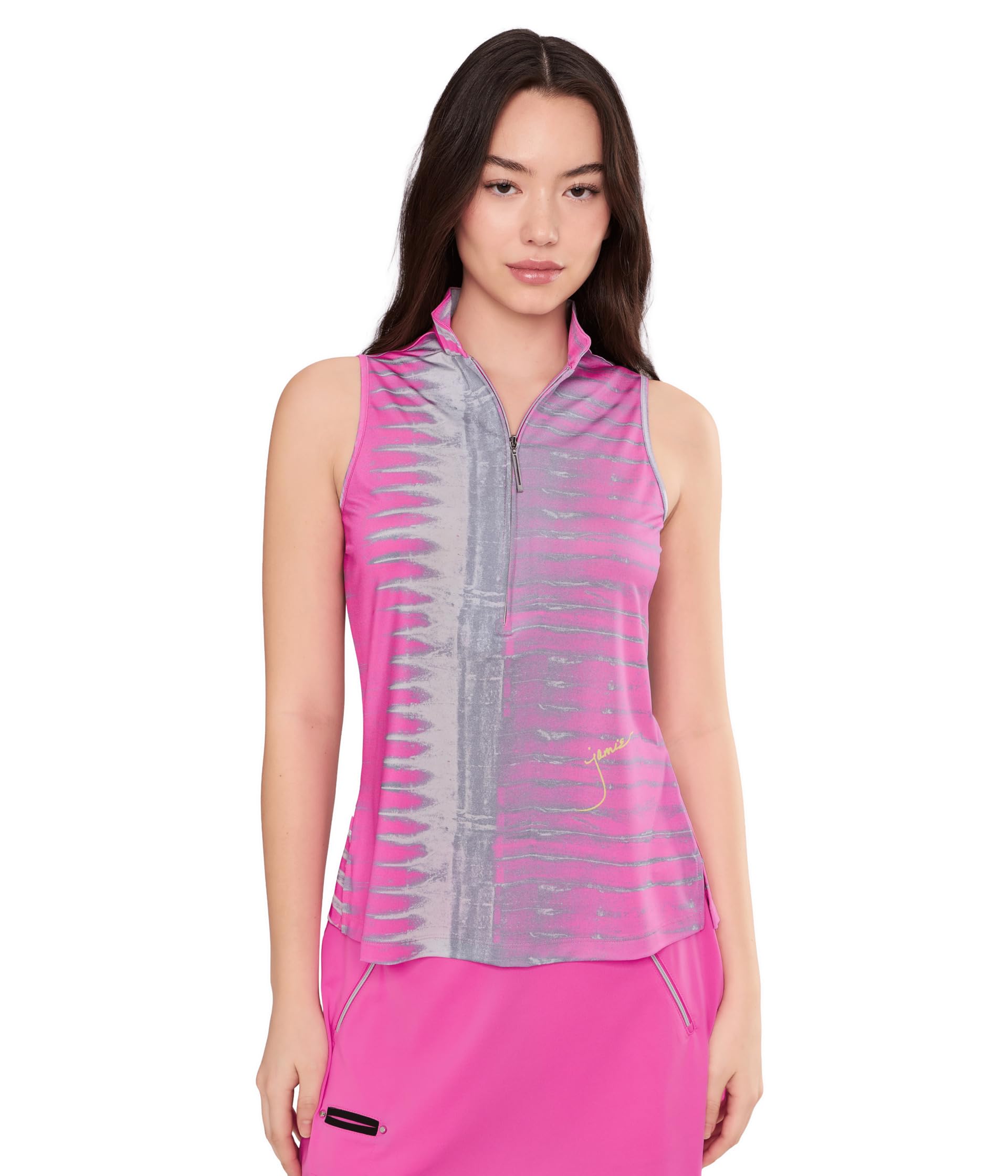 Женский топ Sleeveless Zip Front Mandarin Collar