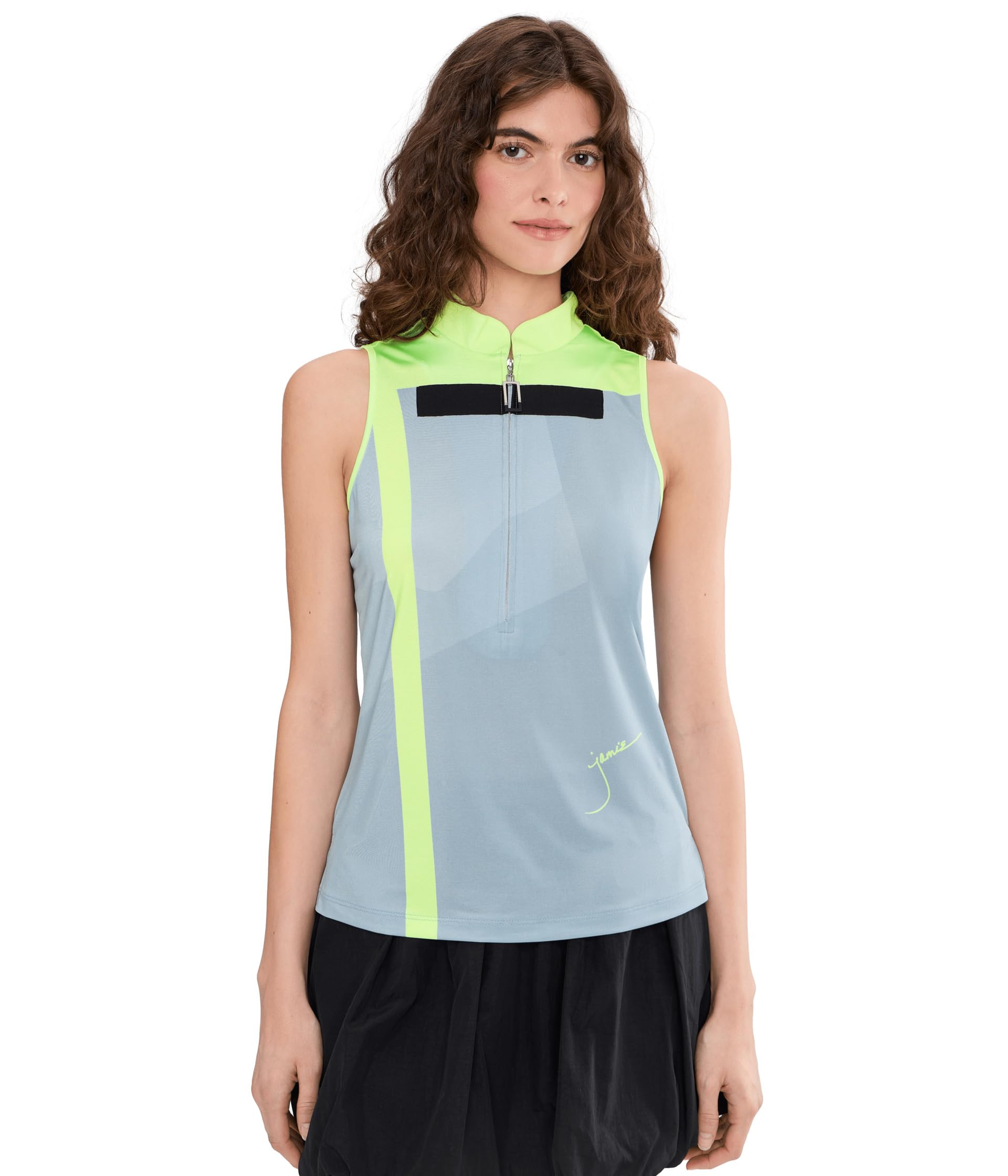 Женский топ Mirror Zip Mock Sleeveless Color Block
