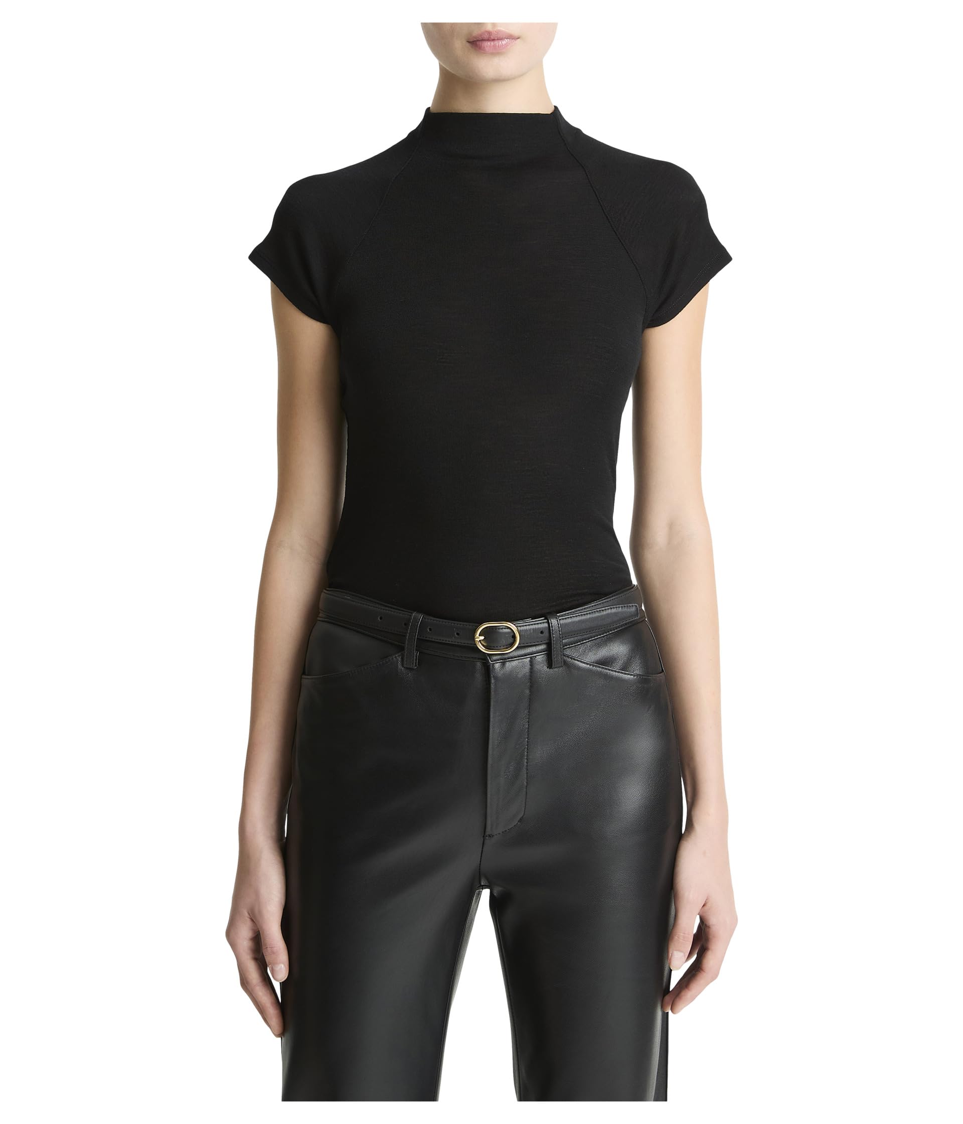 Женский топ Vince Cap Sleeve Raglan Mock Neck
