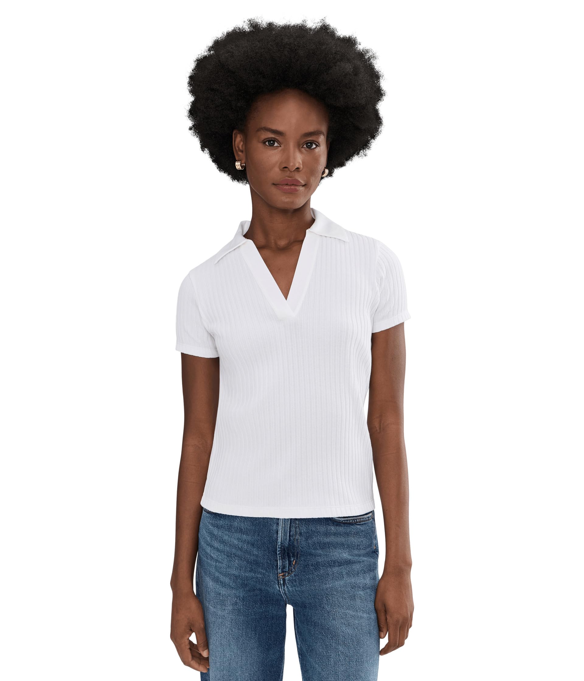 Женское поло Rib Short Sleeve