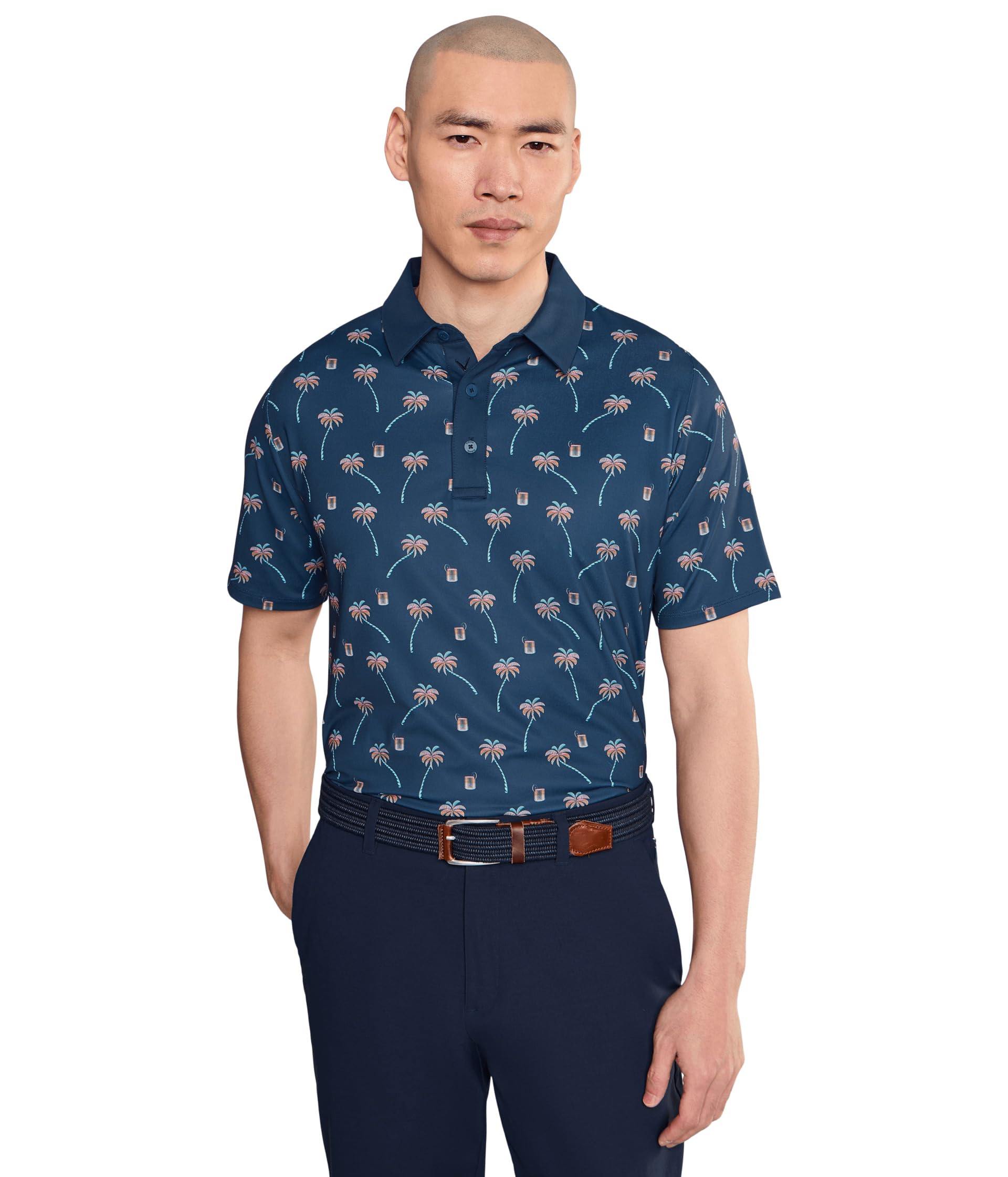Ombre Tropical Print Polo