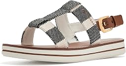 Black & Natural Stripe Canvas/British Tan Leather