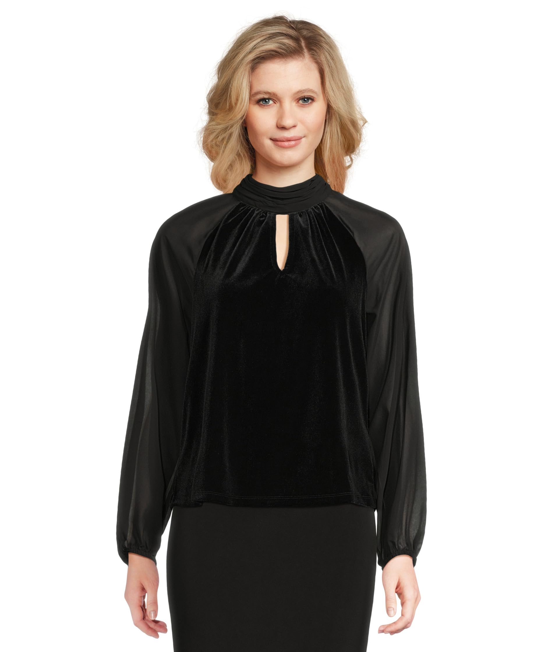 Mock Neck Top with Long Sleeve