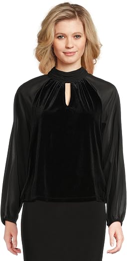 Mock Neck Top with Long Sleeve