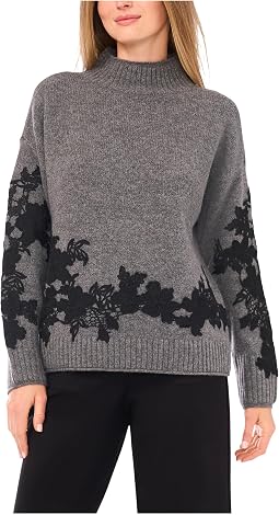Vince Camuto блузка с воротником-стойкой и цветочным декором