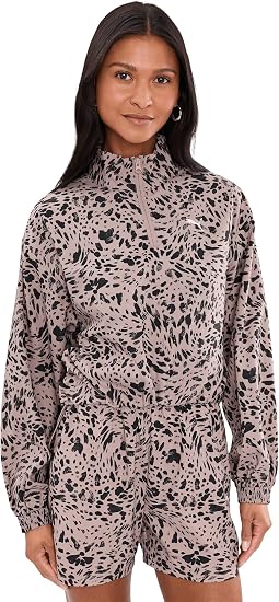 Essentials Graphics Animal Print Relaxed Woven Half-zip Jacket