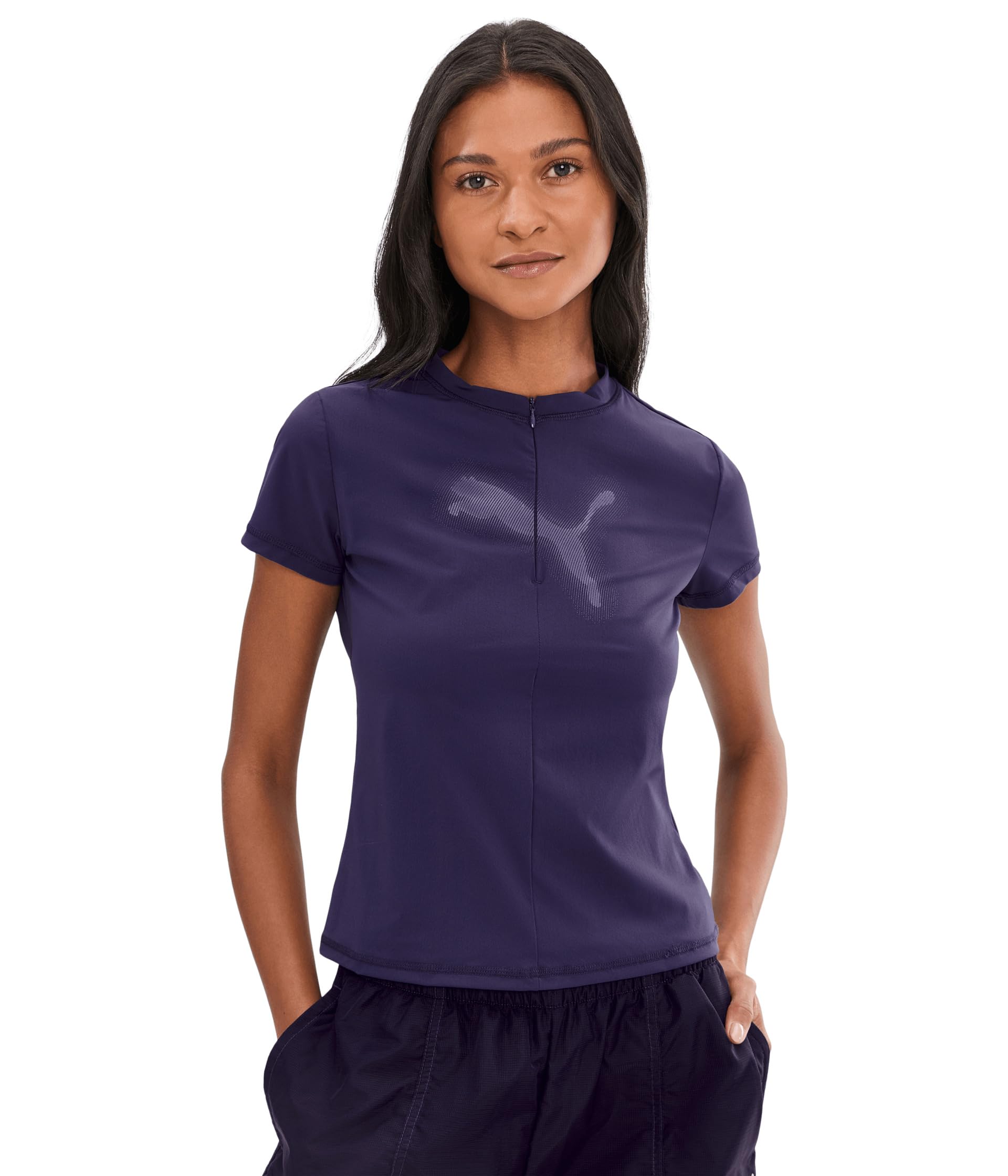 Dare To Slim Fit Half Zip Graphic Tee