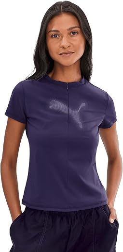 Dare To Slim Fit Half Zip Graphic Tee