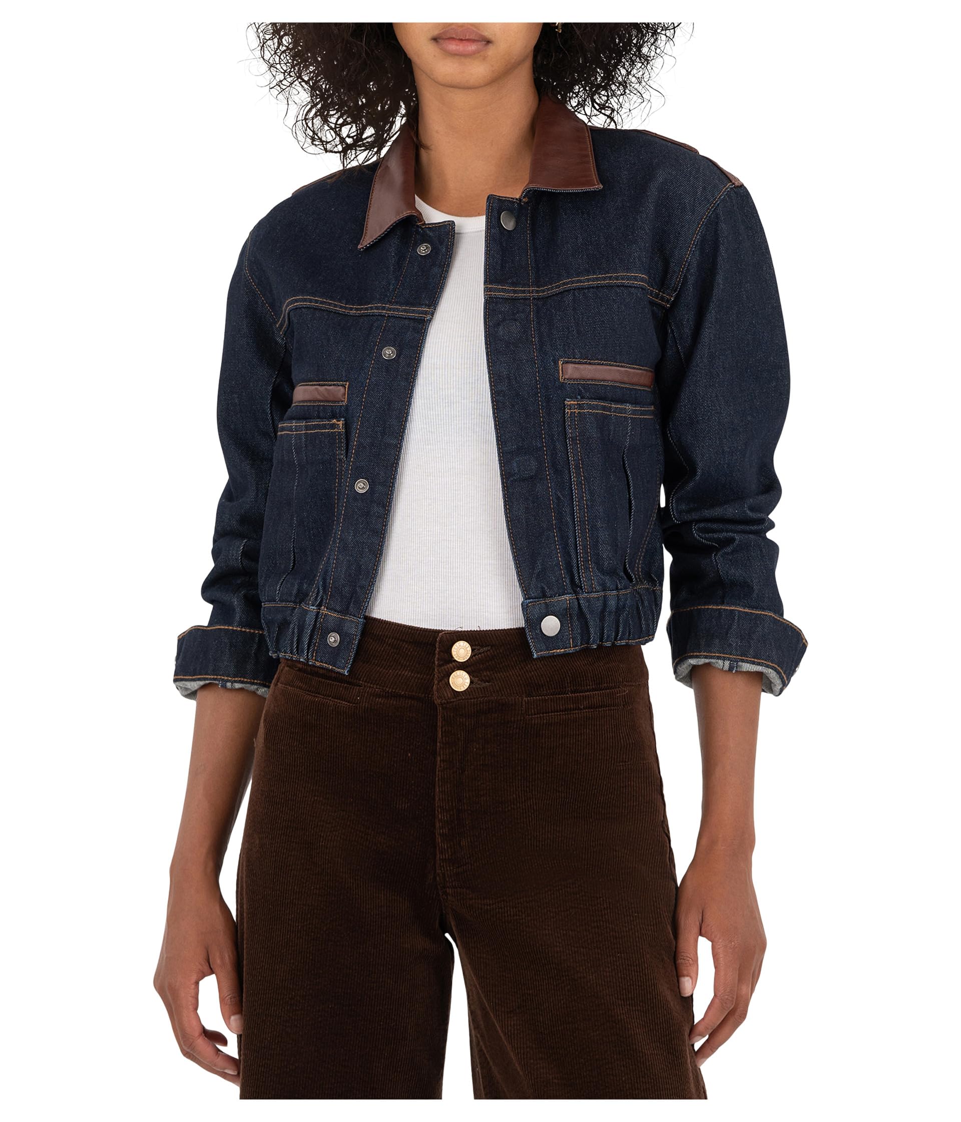 Ella Button Front Jacket Contrast