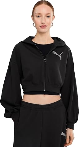 Essentials Graphics Bedazzled Cropped Hoodie