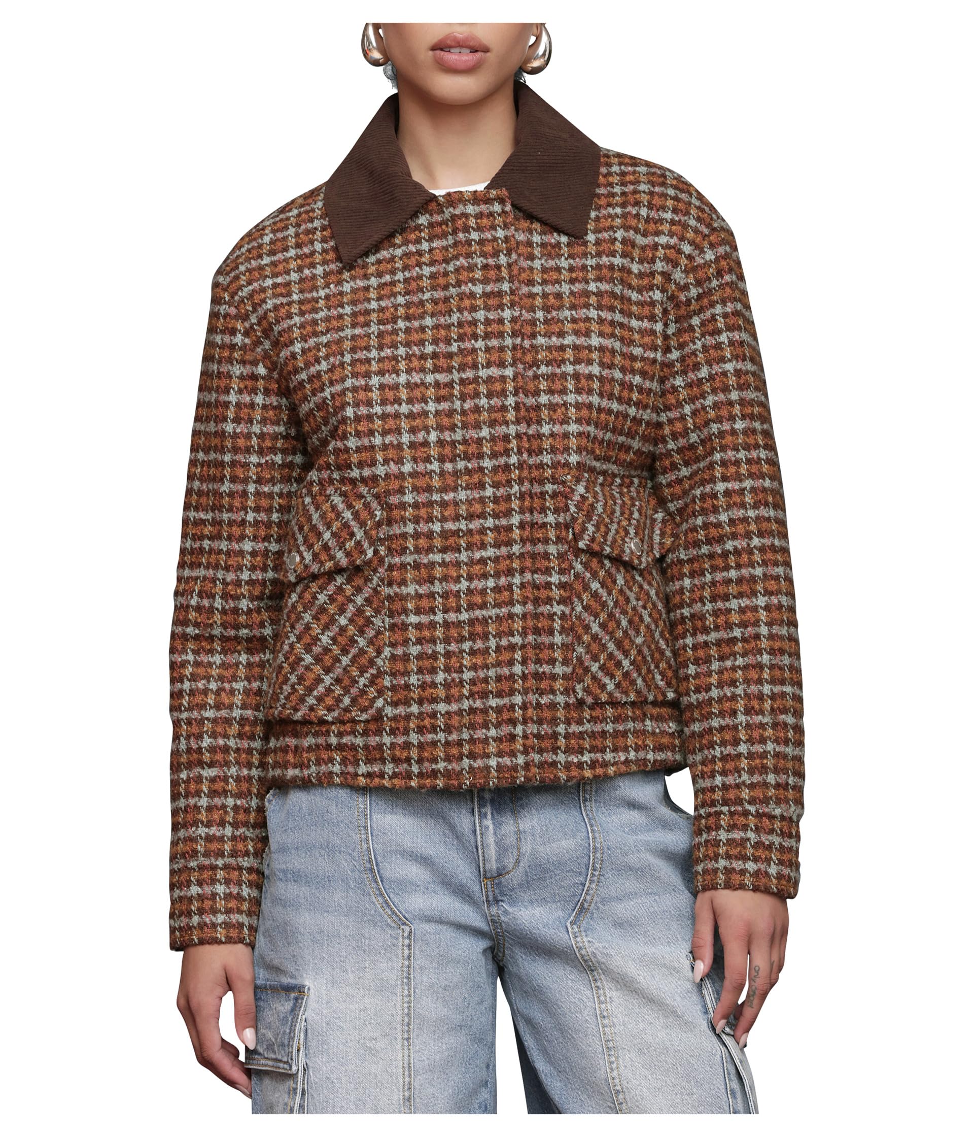 Oversized Tweed Bomber Jacket