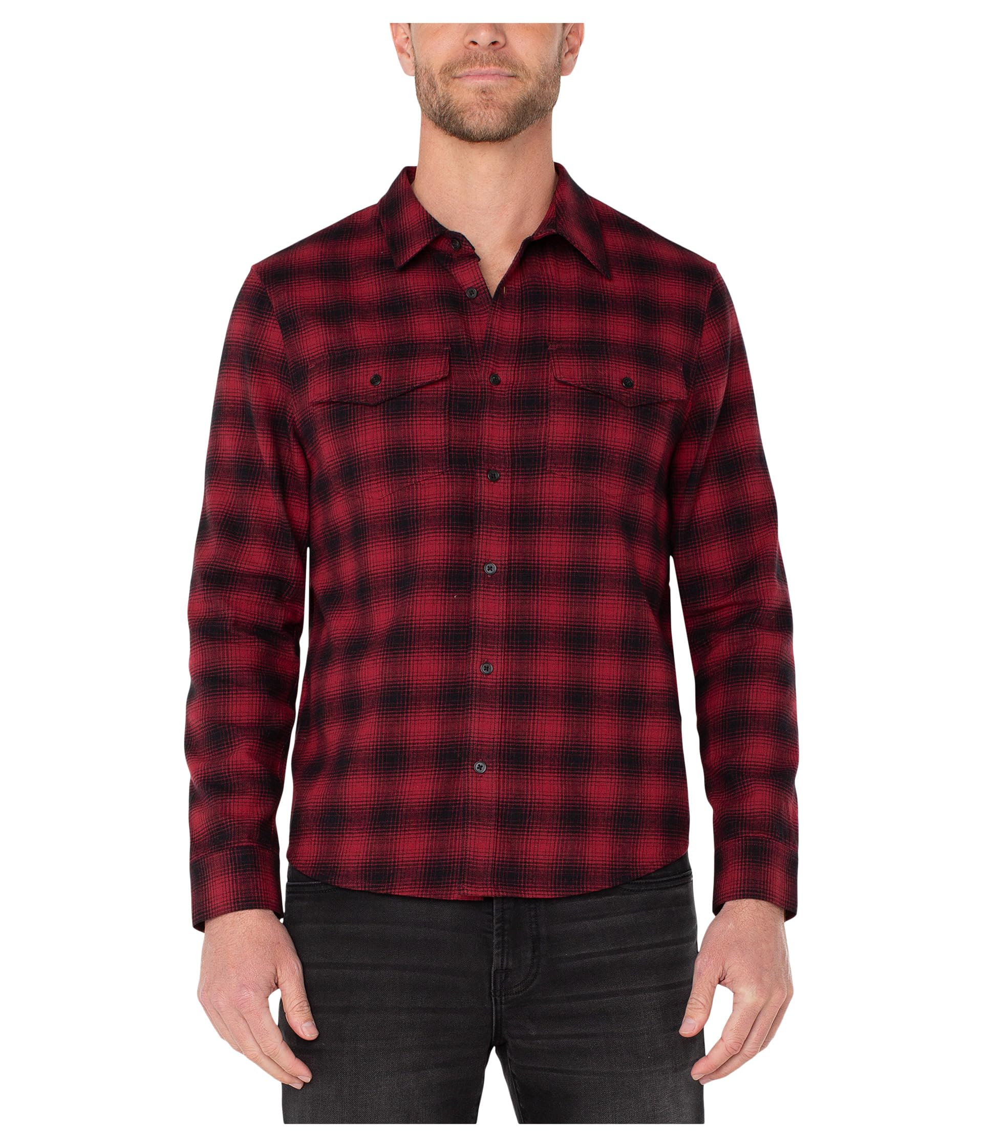 Long Sleeve Button Up Shirt With Flap Pockets
