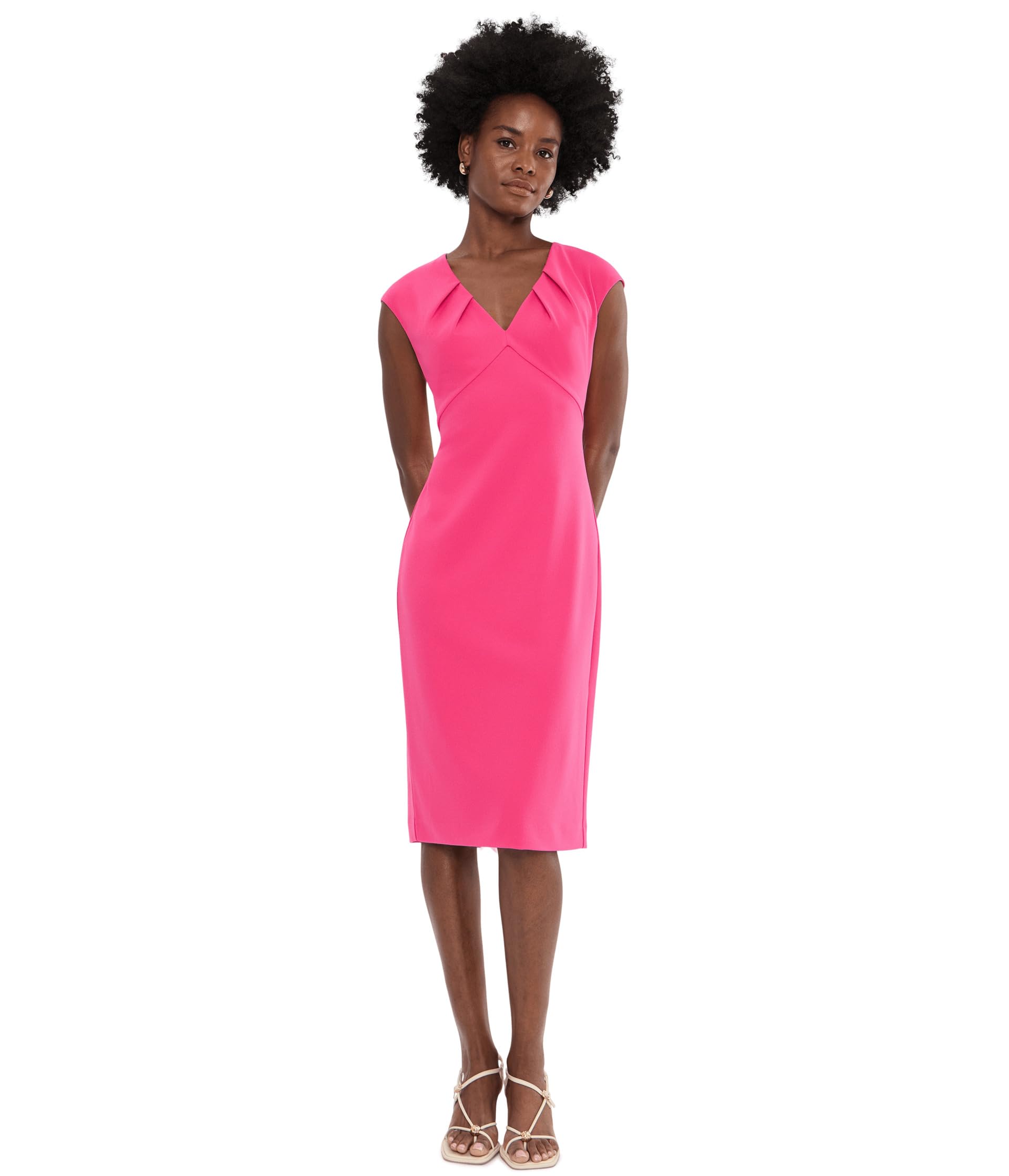 Cap Sleeve V-Neck Dress
