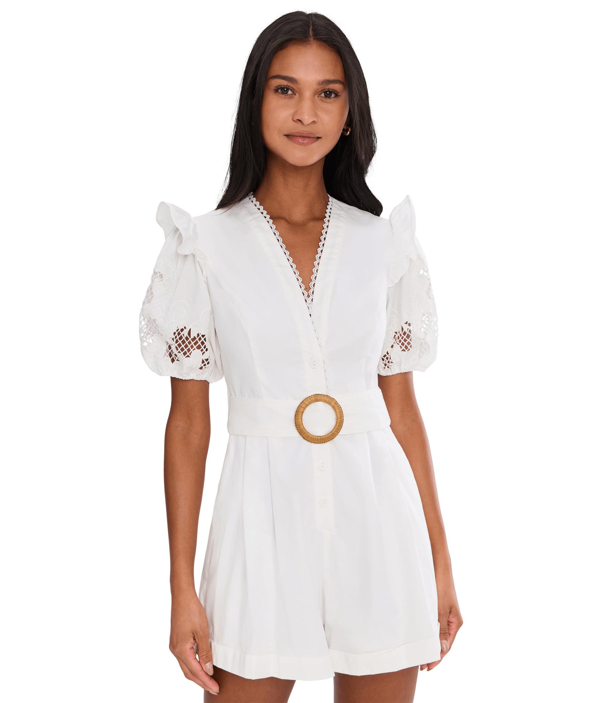 Ромпер Lasercut Puff Sleeve