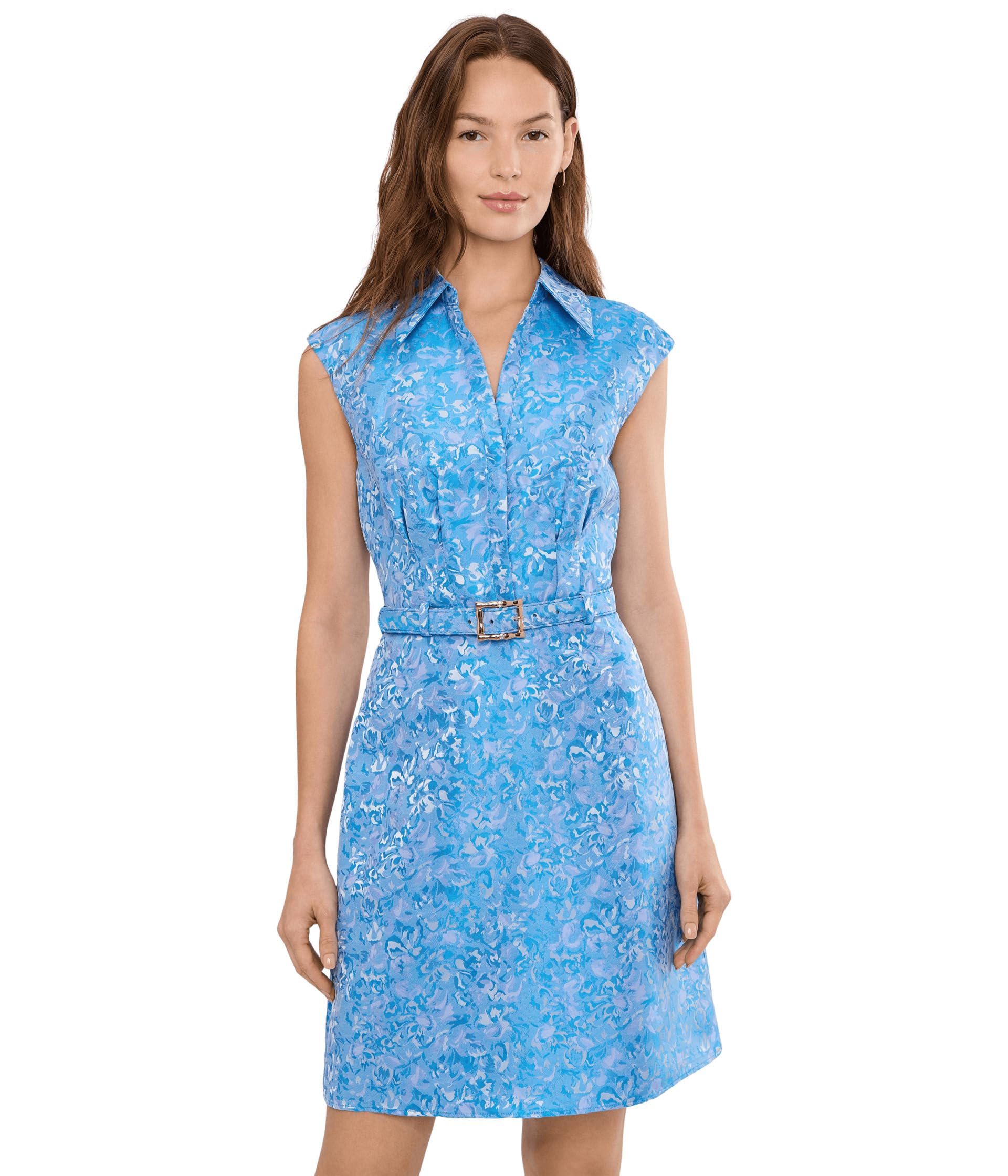 Женское короткое платье Floral Belt Jacquard