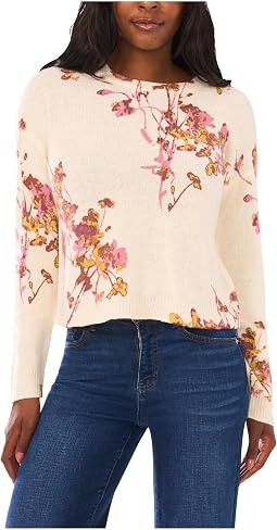 Vince Camuto Женский джемпер Electric Bouquets Crew Neck