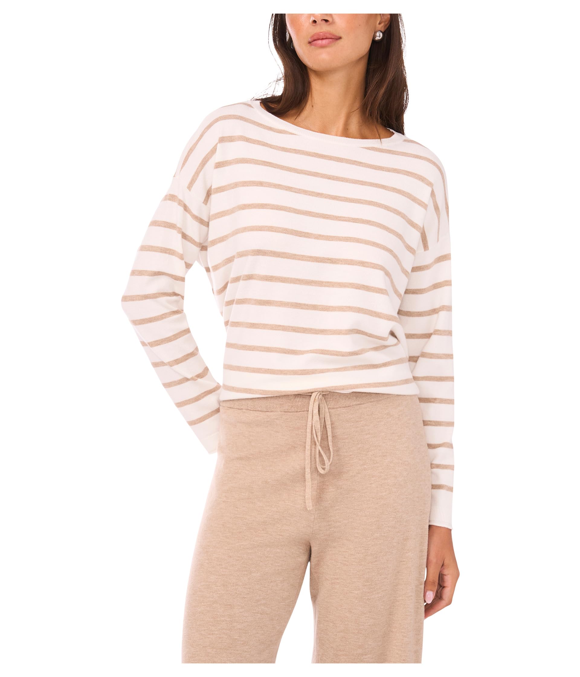 Stripe Long Sleeve with Rolled Edge