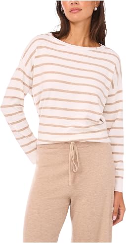 Stripe Long Sleeve with Rolled Edge