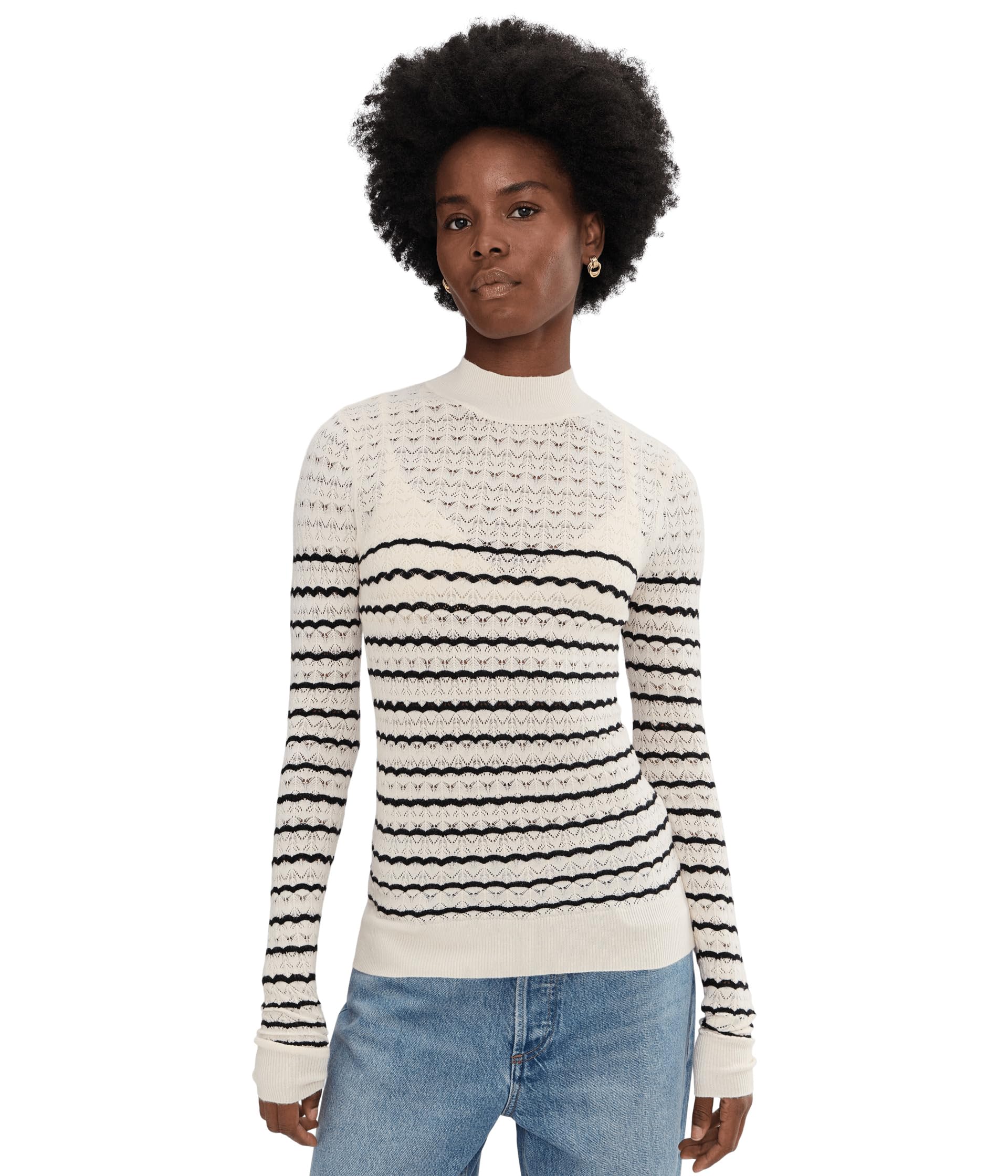 Forever Striped Mock Neck