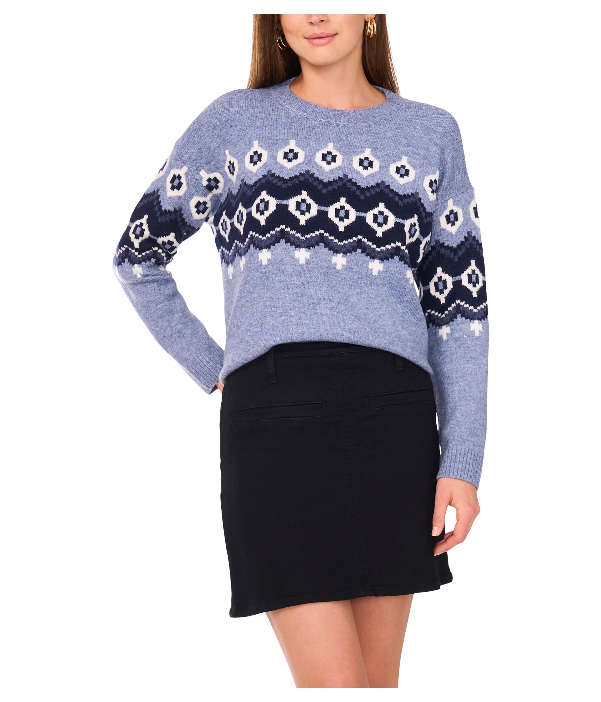 Fair Isle Raglan Long Sleeve Crew