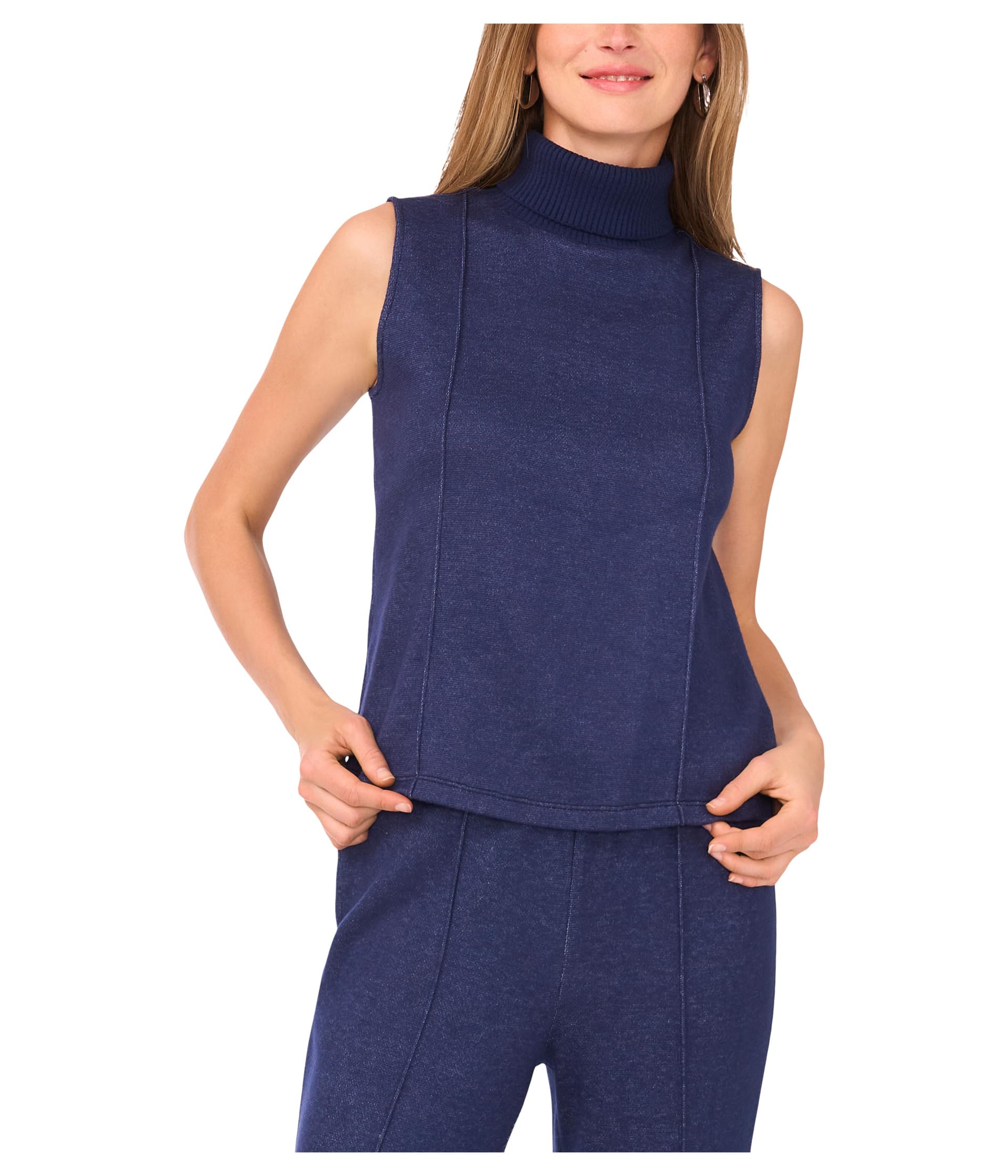 Sleeveless Ribbed Turtleneck Tank