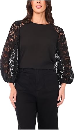 Crew Neck Lace Sleeves Long Sleeve