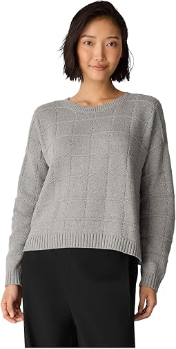 Cotton and Recycled Cashmere Crew Neck Sweater