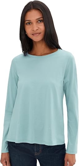 Футболка из органического хлопка Pima Jersey Round Neck Long Sleeve