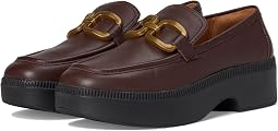 F-Luma Square-Chain Leather Loafers