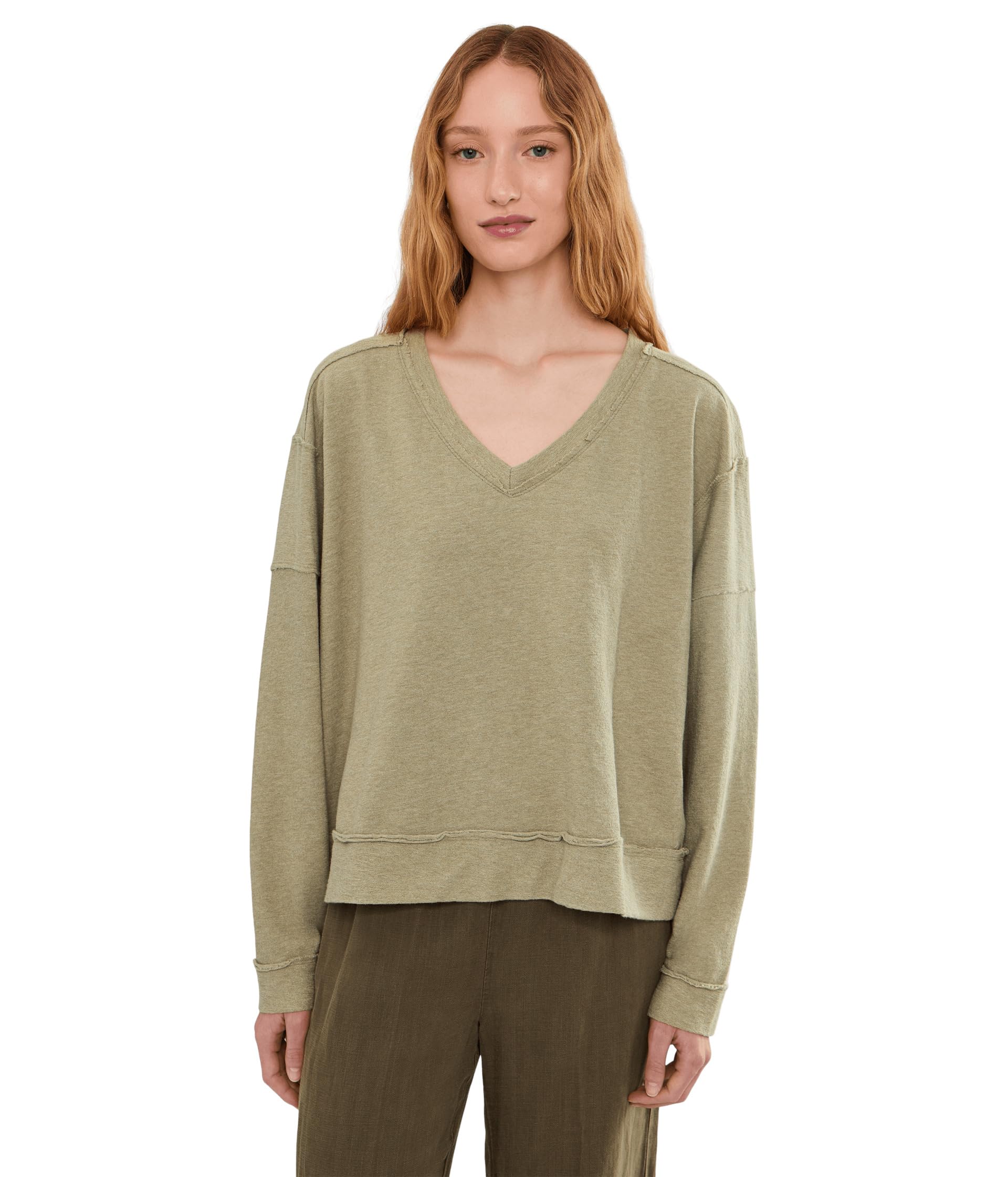 Long Sleeve V-Neck Sweatshirt
