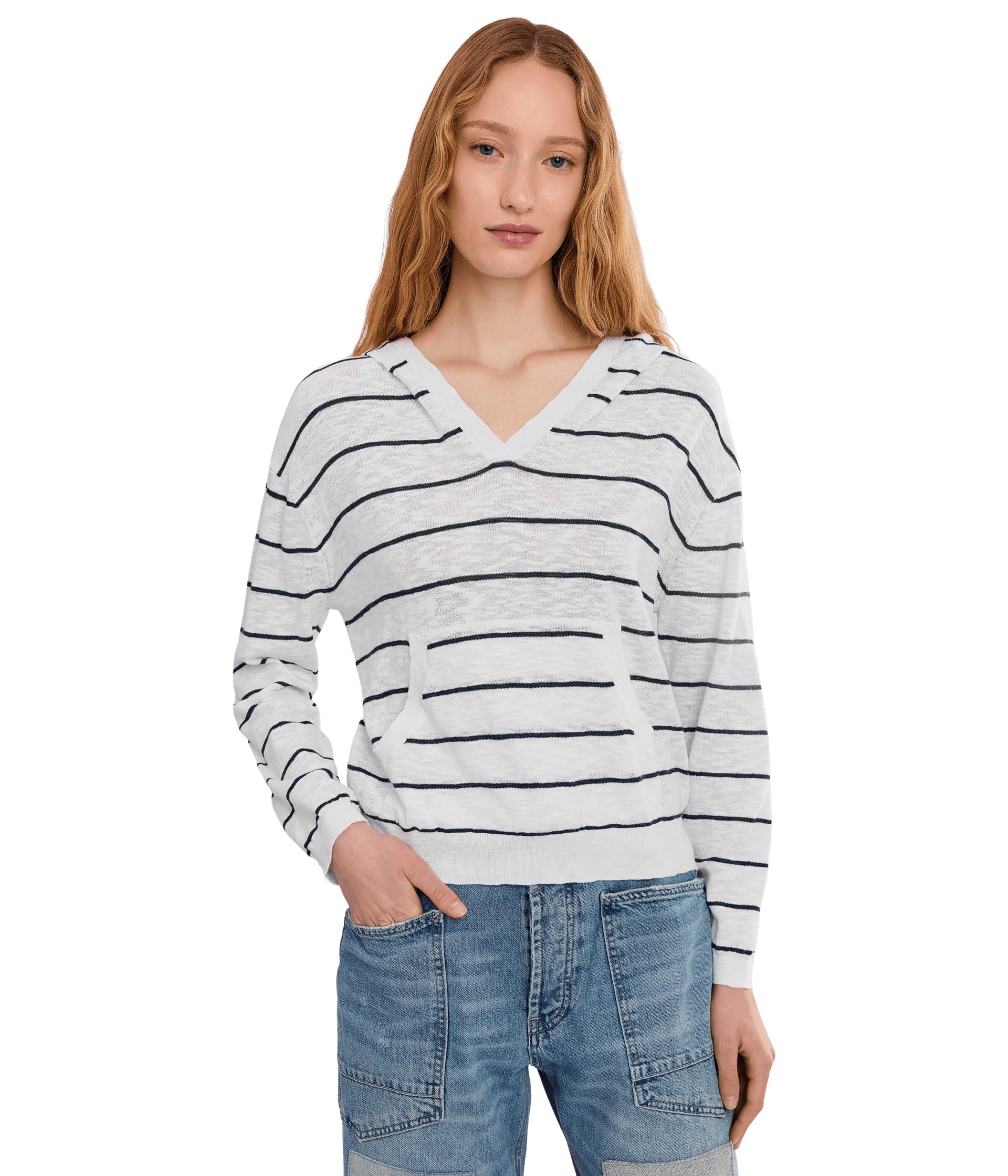 Long Sleeve Striped Hoodie Sweater