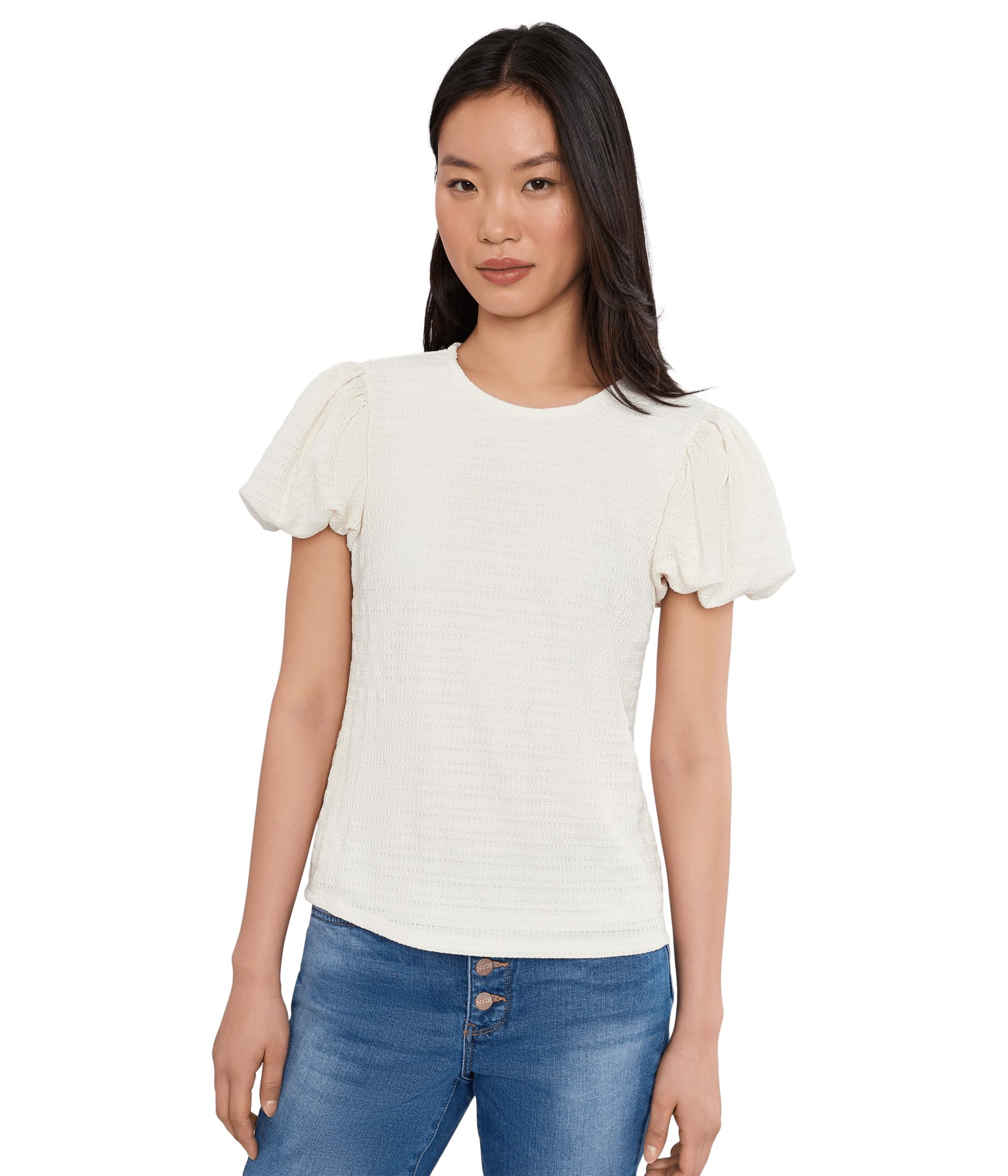 Textured Knit Bubble Sleeve Top