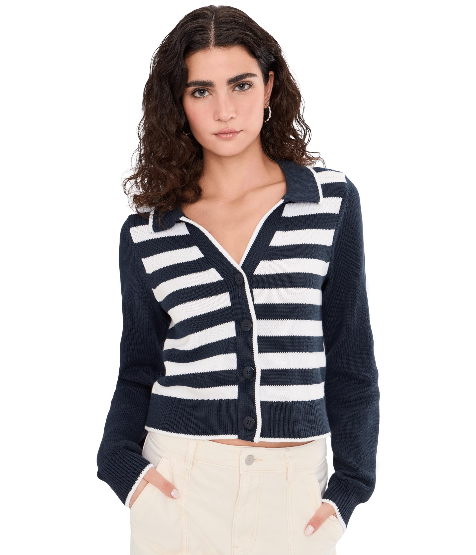 Nicolette Stripe Polo Sweater