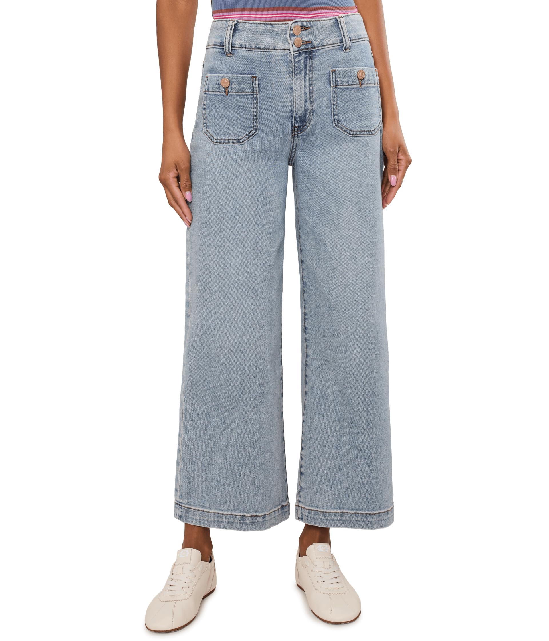 Meg High-Rise Patch Pockets Wide Leg