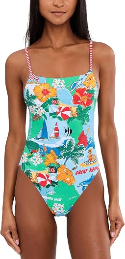 Viva Vacation Square Neck One-Piece