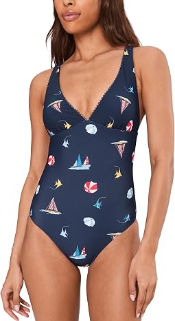 Seafolly BeachClub слитный купальник с глубоким V-образным вырезом