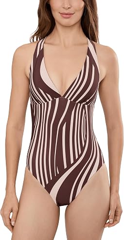 Женский закрытый купальник Coastline Deep V-Neck