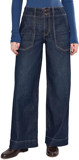 Брюки Mid-Rise Patch Pocket Wide Leg Double Button