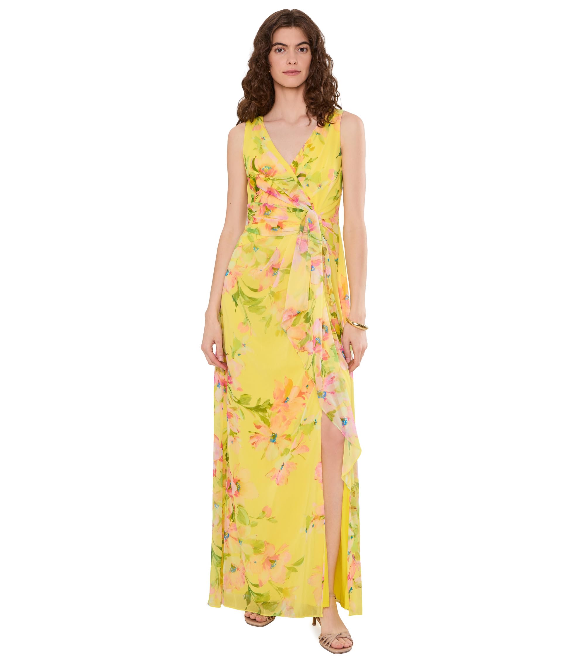 Вечернее шифоновое платье Draped Floral