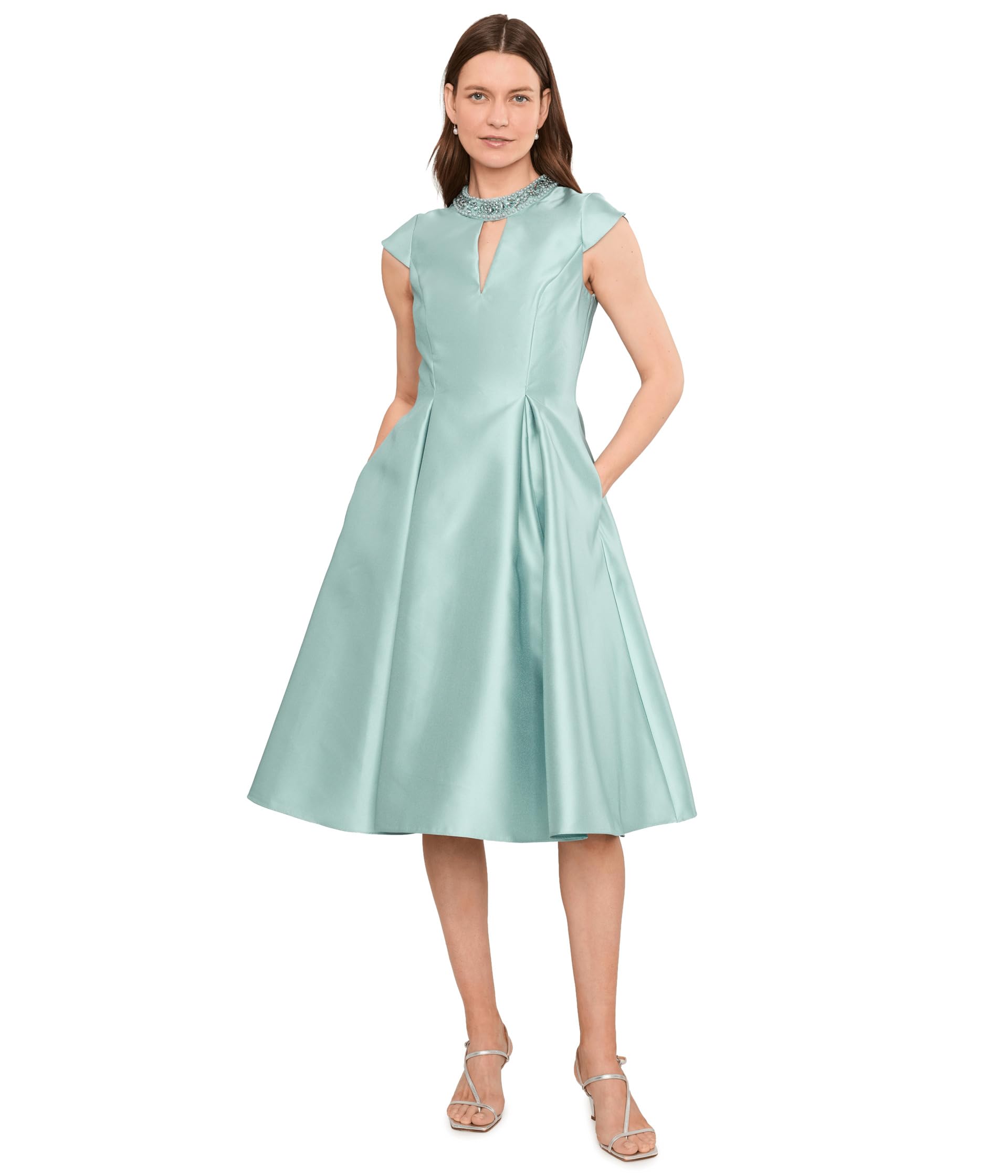 Key Hole Mikado Midi Dress