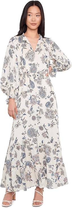 V-Neck Long Sleeve Maxi