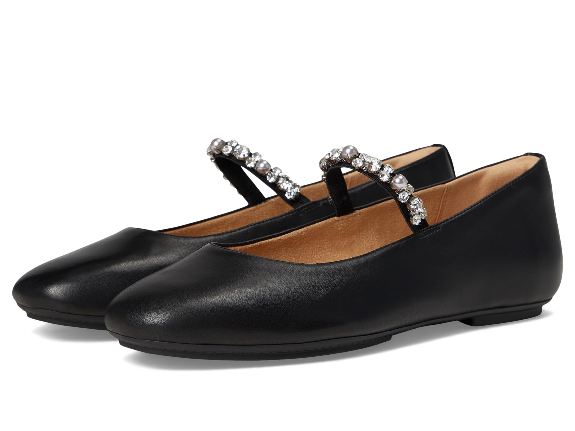 Delicato Pearls-And-Crystal Soft-Leather Ballerinas