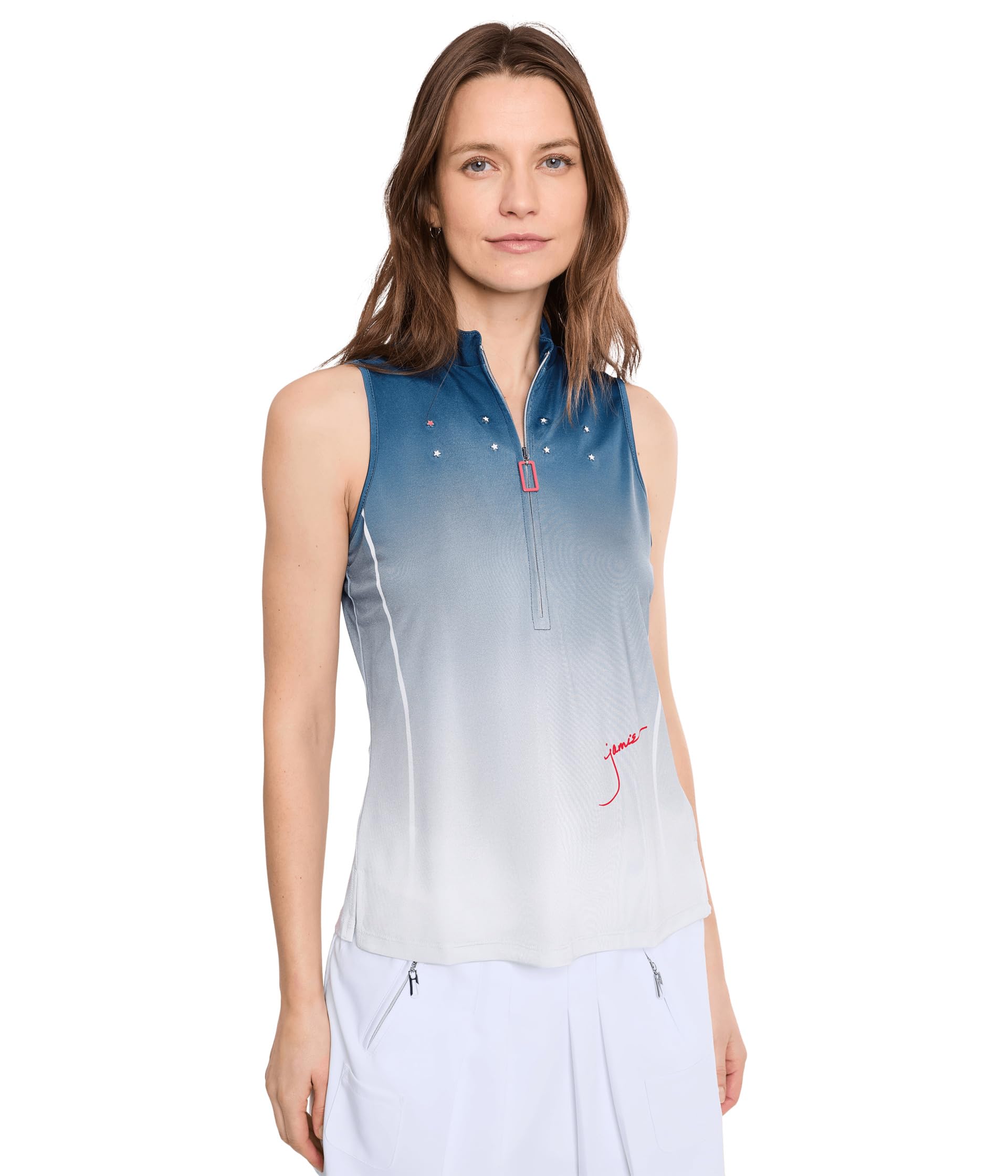 Женский топ Sunsense Sleeveless Mock Neck 1/4 Zip