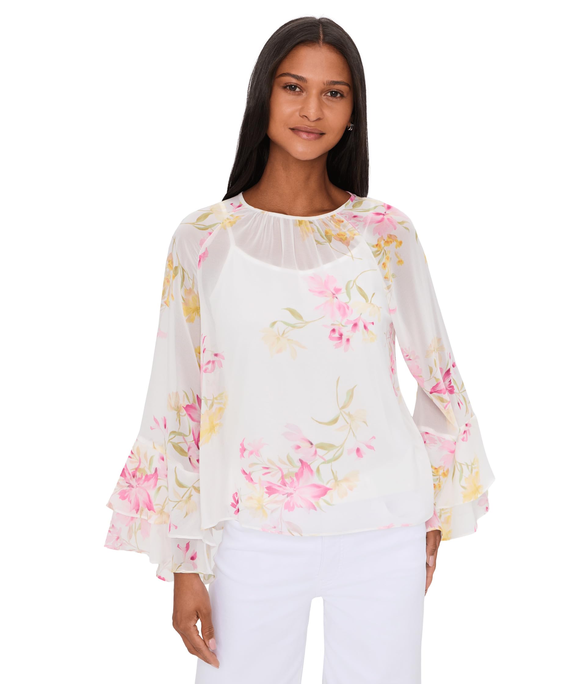 Блузка Vince Camuto Double Ruffle Sleeve