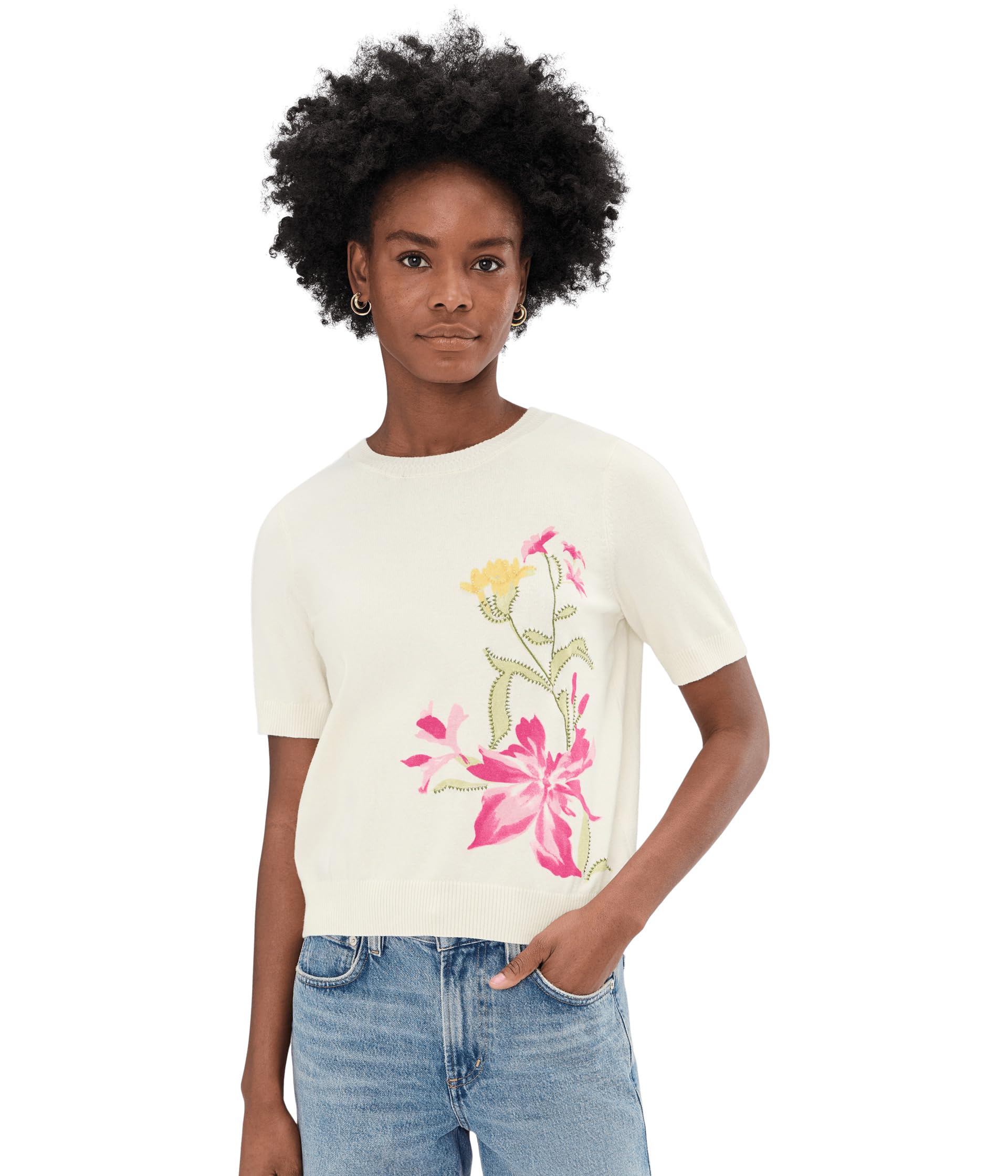 Женский топ с принтом Placed Print Crew Neck