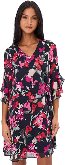 Платье Shift 3/4 Sleeve Floral