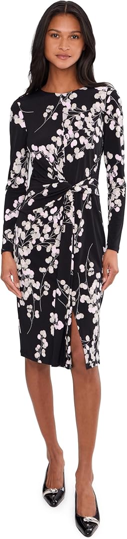 Женское платье Long Sleeve Matte Jersey Floral Aline
